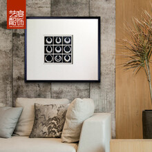 酒店样板房玄关禅意挂画 卧室客厅民族风装饰画 九宫格苗银挂画 80*90