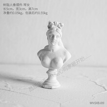店铺柜台桌面置物架素描小头像迷你石膏像摆件 琴女胸像树脂小摆件