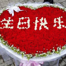 鲜花速递上海广州北京深圳南京花店同城送 生日快乐-999朵造型玫瑰