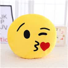 qq表情抱枕装逼恶搞18种表情毛绒公仔儿童玩偶生日礼物送男女 飞吻