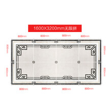 新中式客厅地板砖拼花餐厅过道金刚大理石拼花瓷砖 1600x3200mm