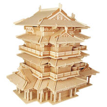 3d立体拼图中国风木质拼图diy小屋木制建筑模型儿童拼装玩具 滕王阁