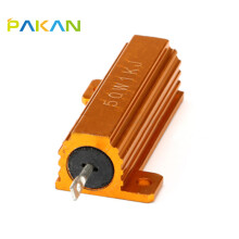 PAKAN  RX24黄金铝壳电阻  50W功率电阻 线绕固定电阻器 50W 1KJ 1千欧 (1个)
