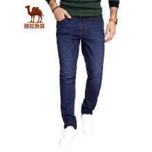 骆驼（CAMEL）男装 直筒水洗男士牛仔裤时尚长裤 蓝色 33