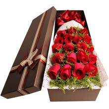 速递礼盒香槟 红玫瑰花束生日鲜花快递北京成