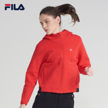 fila(斐乐)2018 r系列女外套秋季新款运动休闲针织连帽外套女 rd红-rd