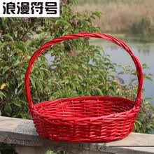 水果篮手提篮蔬菜篮子藤编篮礼品篮包装鸡蛋篮竹篮野餐篮采摘篮 大