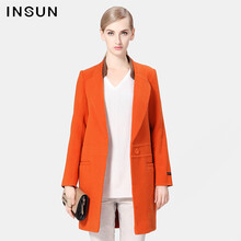 INSUN恩裳 专柜正品 2014秋冬款毛呢大衣 气质