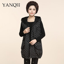 老年<em>女装马夹</em>新款妈妈装<em>马甲</em>春秋款老年人钮扣