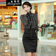 欧偲麦 2014秋冬女装高腰蕾丝包臀半身裙 203