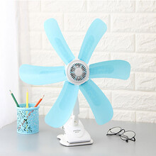 6叶电风扇 可折叠旋转家用电风扇 办公室桌面小电扇 学生宿舍床头夹式
