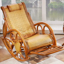 【奥莱嘉】藤椅摇椅躺椅逍遥椅子靠背老人椅午休藤木摇摇椅沙发沙滩椅