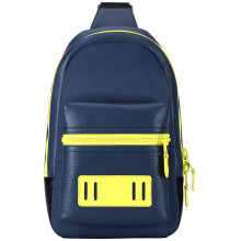 COACH 蔻驰 奢侈品 男士蓝色拼黄色织物配皮胸包挎包 F20469 QBMI4
