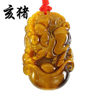 相石緣黃虎眼石十二生肖吊墜男女項(xiàng)鏈屬鼠牛虎兔龍蛇馬羊猴雞狗豬 亥豬