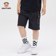 大嘴猴（paul frank）童装男童短裤2024年夏季中大童外穿儿童薄款五分裤子 黑色 140 