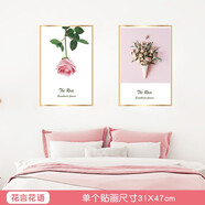 締卡（DKtie）墻紙自粘臥室客廳書(shū)房墻壁貼紙墻貼房間裝飾布置貼畫(huà)背景墻貼紙 花言花語(yǔ)（仿框畫(huà)）六代材質(zhì)） 大