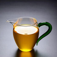 楚歌質(zhì)優(yōu)品 公道杯耐熱玻璃公道杯加厚四方分茶器功夫茶具大號泡茶公杯過(guò)濾茶海 350ml綠把玲瓏公杯