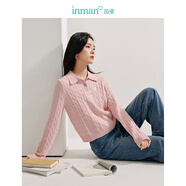 茵曼（INMAN）毛衣女POLO領(lǐng)2025春季套頭針織衫女裝新款通勤長(zhǎng)袖毛衣上衣 藕粉色 L