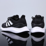 阿迪達斯（Adidas）休閑鞋男鞋2025新款夏季運動(dòng)鞋網(wǎng)面透氣輕便減震跑步 EE9843黑白配色 42.5