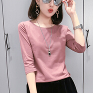 在禮七分袖t恤女新款2025年衣服寬松時尚中袖女款短袖百搭上衣潮流 七分袖-豆沙 M