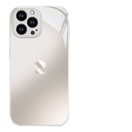 適配蘋果15手機殼14Plus時尚iPhone13卡通12mini創(chuàng)意11Pro彩色財龍XSMax鏡頭全包6s防摔套7金屬漆8 k886簡約龍寶金屬漆玻璃銀色 iPhone13