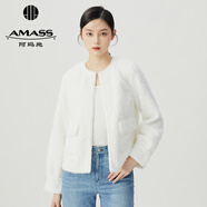 阿瑪施（AMASS）女裝新款圓領(lǐng)寬松細(xì)閃精致氣質(zhì)小香風(fēng)花呢外套女5400312 白 S (2碼)