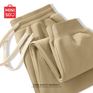 名創(chuàng)優(yōu)品（MINISO）運動衛(wèi)褲男秋季新款重磅小腳褲青少年潮流百搭華棉長褲 卡其 M