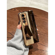 適用三星zfold4手機殼zfold3折疊屏w23心系天下4代皮質(zhì)保護殼套防 金色 三星Galaxy Z Fold4