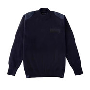 正版秋冬季公發(fā)保暖毛衣保安執勤長(cháng)袖圓領(lǐng)針織衫保暖打底衫 圓領(lǐng)（羊毛衫/藏青色） XL=110碼