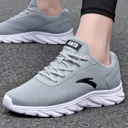 安踏（ANTA）男運動(dòng)鞋休閑鞋春季網(wǎng)面透氣輕便跑步鞋學(xué)生青少年旅游鞋 29-2霧灰/黑/安踏白 42.5