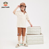 大嘴猴（paul frank）童裝男女童套裝2025夏時尚百搭兒童潮流薄款透氣舒膚套裝兩件套 272F卡其 120