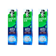 好來黑人超白竹炭牙膏190g護齦健齒亮白含氟清新口氣減少異味清潔牙齒 超白礦物鹽190g*3