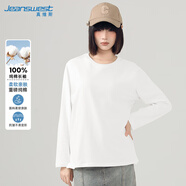 真維斯（JEANSWEST）長袖t恤女2025春季新款舒適寬松百搭圓領(lǐng)上衣服純棉打底衫
