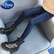 迪士尼（Disney）女童牛仔褲春秋新款瘦版緊身長褲彈力修身兒童小腳褲中大童鉛筆褲 藍(lán)色鉛筆褲春秋 140