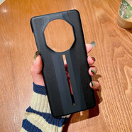 適用華為mate50rs保時(shí)捷手機殼魅特50真皮大孔鏡頭防摔手機保護殼套 黑色 Mate 50 RS