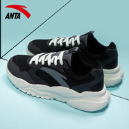 安踏（ANTA）男鞋運動(dòng)鞋子男冬季新款革面防潑水跑步鞋輕便舒適耐磨旅游休閑鞋 城堡灰/黑/冷灰-8 41