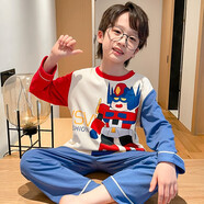 男童睡衣春秋純棉長(zhǎng)袖套裝兒童小孩男孩中大童卡通寶寶寬松家居服 JY8811變形金剛 130 大童14碼身高125-135cm55斤內(nèi)
