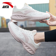 安踏（ANTA）女鞋運動(dòng)鞋秋冬新款休閑女士綿綿彈軟底厚網(wǎng)跑步鞋 象牙白/藕灰-1 38