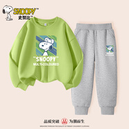 史努比男童秋裝套裝2025時(shí)尚兒童運動(dòng)衛衣春秋款休閑褲子中大童卡通衣服