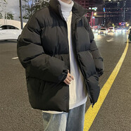 南笙范 棉服男冬季外套立領(lǐng)棉衣潮短棉襖男寬松韓版加厚學(xué)生羽面包服 2208黑色 4XL【適合170-185斤】