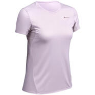 迪卡儂（DECATHLON）速干T恤男女運(yùn)動(dòng)戶外健身寬松快干吸汗跑步短袖QUMM MH100 女款-薰衣紫 M