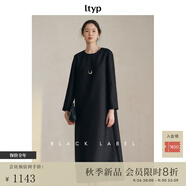 旅途原品ltyp 黑標(biāo)系列「夜曲」真絲羊毛輕社交連衣裙極簡優(yōu)雅長裙 靜謐黑 現(xiàn)貨 M
