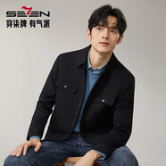 柒牌翻領(lǐng)華夫格夾克男秋冬時(shí)尚休閑舒適百搭男士工裝外套