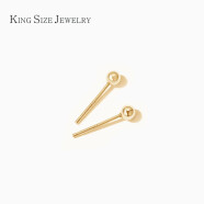 KING SIZE JEWELRY18k金耳钉女款 简约圆球耳坠 时尚光珠耳线 黄金色圆形耳钉一对