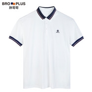 胖哥哥大碼男裝短袖polo衫男胖子肥佬t恤男商務(wù)休閑翻領(lǐng)加肥加大寬松 蜜蜂白色 2XL（170-190斤）