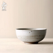 九土 手工粗陶餐具套裝復(fù)古風(fēng)碗和風(fēng)陶盤碟子碗盤家用日式粗陶食器 米飯碗 復(fù)古白