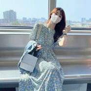 岡蹈學(xué)生連衣裙學(xué)生連衣裙大碼夏季新款小黑裙胖mm女生穿搭學(xué)院風(fēng)假兩 804碎花連衣裙 M 【建議100斤內(nèi)】