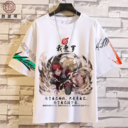 妙優(yōu)可短袖t恤男夏季潮牌火影忍者聯(lián)名動漫衣服夏裝半袖寬松大碼ins體恤 白色 (圖24) L