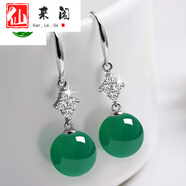 仙來(lái)閣  紅瑪瑙2023新款潮耳環(huán)925足銀長(cháng)款氣質(zhì)耳墜女新款大氣耳飾 綠瑪瑙/S925銀耳環(huán)