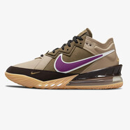 耐克（NIKE）Nike LeBron 18 Low 勒布朗 詹姆斯18代男士低幫運動(dòng)籃球鞋緩震耐 卡其/黑紫 CW3153-200 45碼/US11